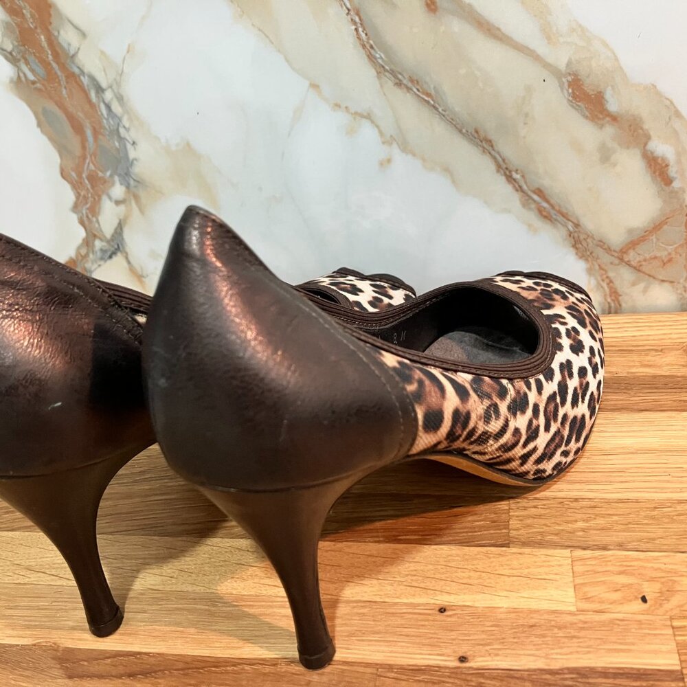 Donald J Pliner COUTURE Zorba Leopard Pumps 8M 38 Italy Luxury Heels - LIKE NEW